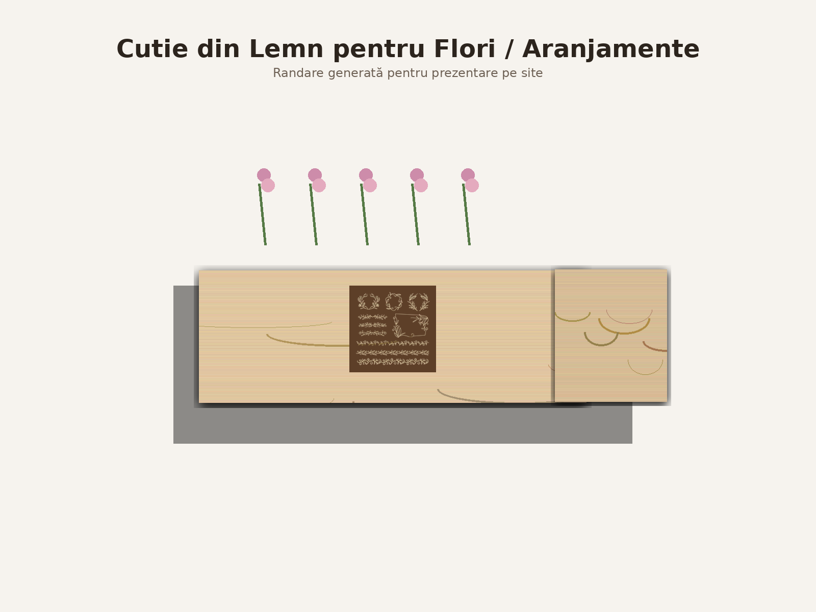Cutie din Lemn pentru Flori / Aranjamente